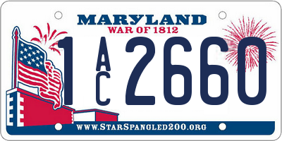 MD license plate 1AC2660