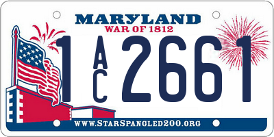 MD license plate 1AC2661