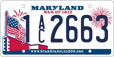 MD license plate 1AC2663