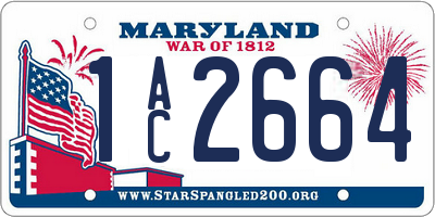 MD license plate 1AC2664