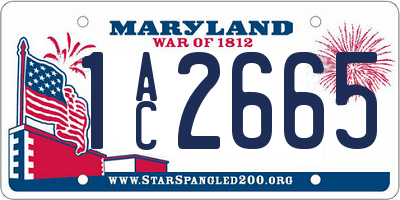 MD license plate 1AC2665