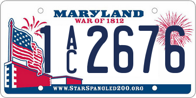 MD license plate 1AC2676