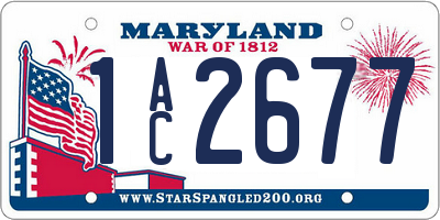 MD license plate 1AC2677