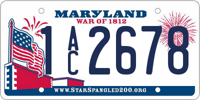 MD license plate 1AC2678