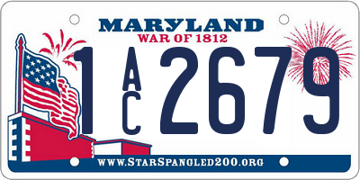 MD license plate 1AC2679