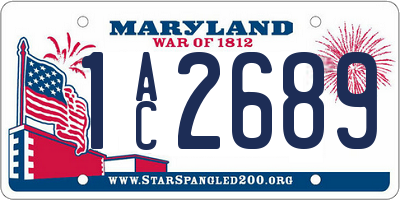 MD license plate 1AC2689