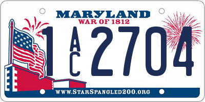 MD license plate 1AC2704