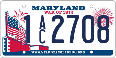 MD license plate 1AC2708