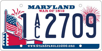 MD license plate 1AC2709
