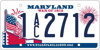 MD license plate 1AC2712