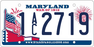 MD license plate 1AC2719