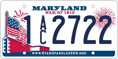 MD license plate 1AC2722