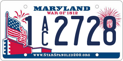 MD license plate 1AC2728