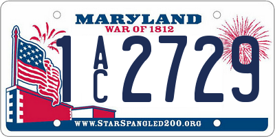 MD license plate 1AC2729