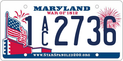 MD license plate 1AC2736