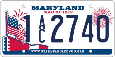 MD license plate 1AC2740