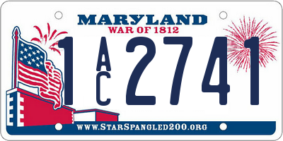 MD license plate 1AC2741