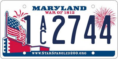 MD license plate 1AC2744