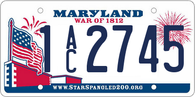MD license plate 1AC2745