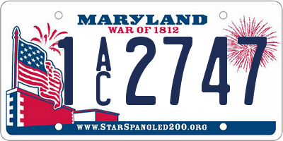 MD license plate 1AC2747
