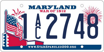 MD license plate 1AC2748