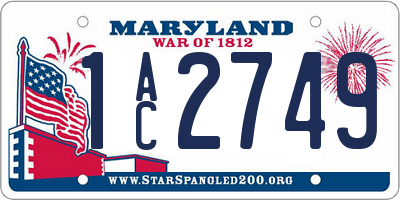 MD license plate 1AC2749