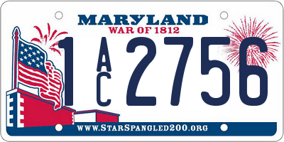 MD license plate 1AC2756