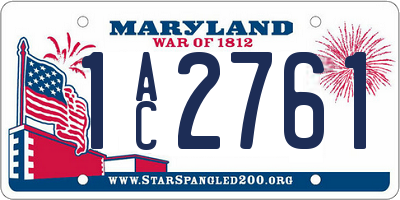 MD license plate 1AC2761