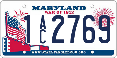 MD license plate 1AC2769