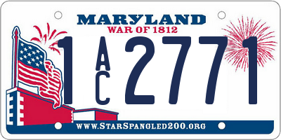 MD license plate 1AC2771