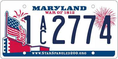 MD license plate 1AC2774
