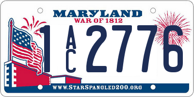 MD license plate 1AC2776