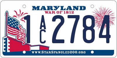 MD license plate 1AC2784