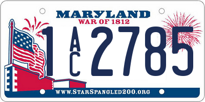 MD license plate 1AC2785