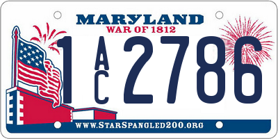 MD license plate 1AC2786