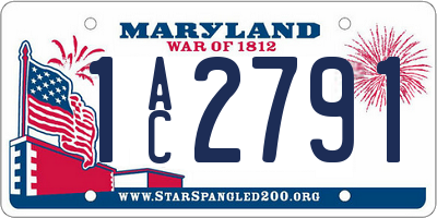 MD license plate 1AC2791
