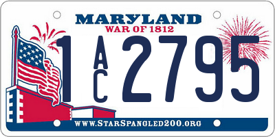 MD license plate 1AC2795