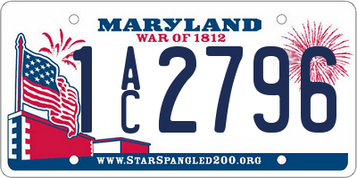 MD license plate 1AC2796