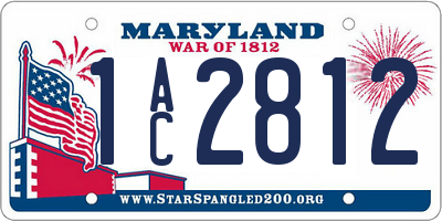 MD license plate 1AC2812