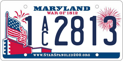 MD license plate 1AC2813