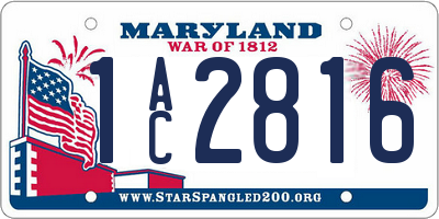 MD license plate 1AC2816