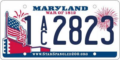 MD license plate 1AC2823