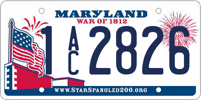 MD license plate 1AC2826