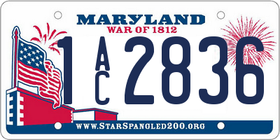 MD license plate 1AC2836