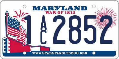 MD license plate 1AC2852