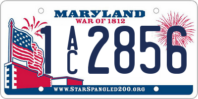 MD license plate 1AC2856