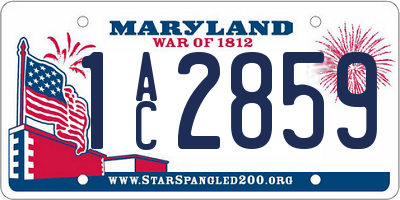 MD license plate 1AC2859