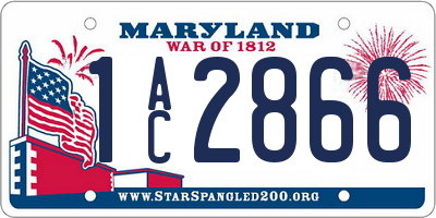 MD license plate 1AC2866