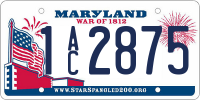 MD license plate 1AC2875