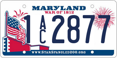 MD license plate 1AC2877
